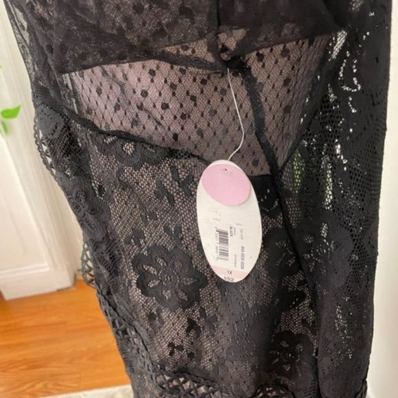 Boutique Spring Summer Kimono Long Jacket Lace Boho Cardigan Size 1X Black - Picture 3 of 4